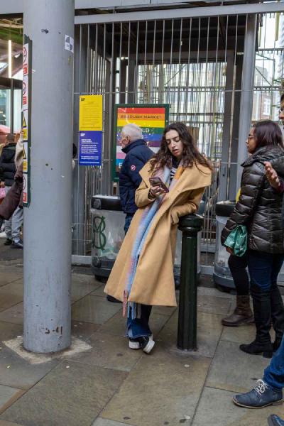 A carefully composed look and a graceful pose